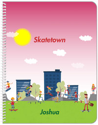 Thumbnail for Personalized Skateboarding Notebook I - Red Background - Front View