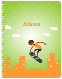 Thumbnail for Personalized Skateboarding Notebook II - Black Boy I - Front View