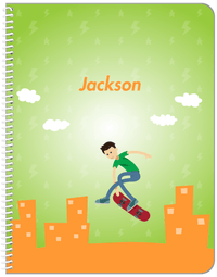 Thumbnail for Personalized Skateboarding Notebook II - Asian Boy - Front View