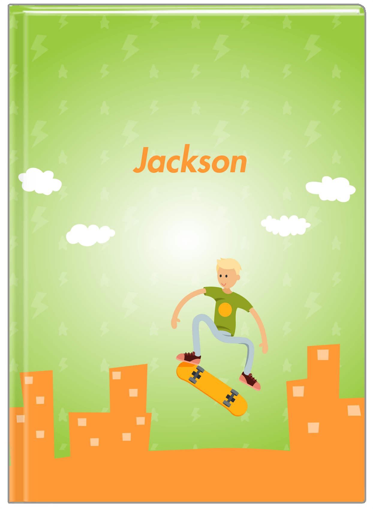Personalized Skateboarding Journal II - Blond Boy - Front View