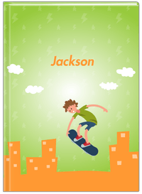 Thumbnail for Personalized Skateboarding Journal II - Brown Hair Boy - Front View