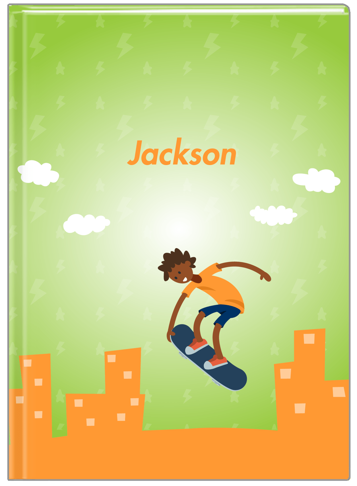 Personalized Skateboarding Journal II - Black Boy I - Front View