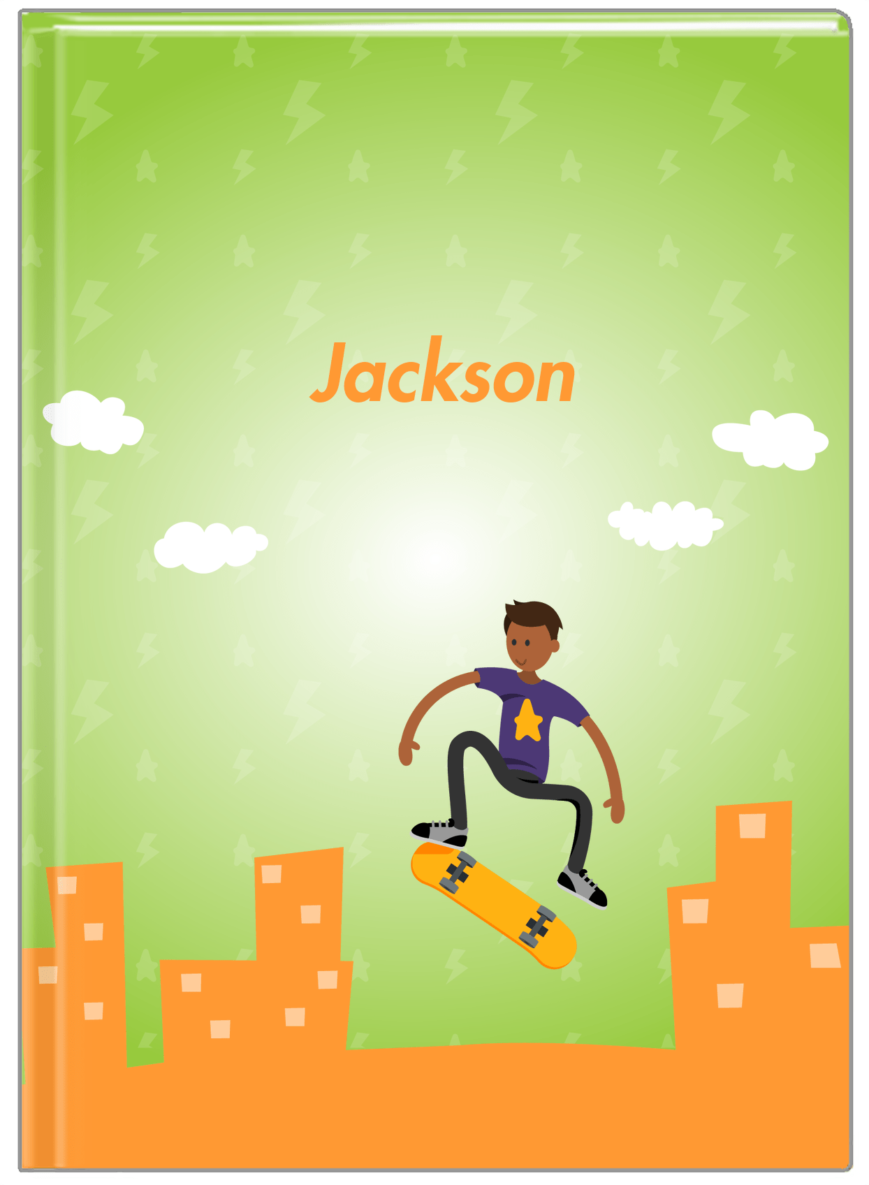 Personalized Skateboarding Journal II - Black Boy II - Front View