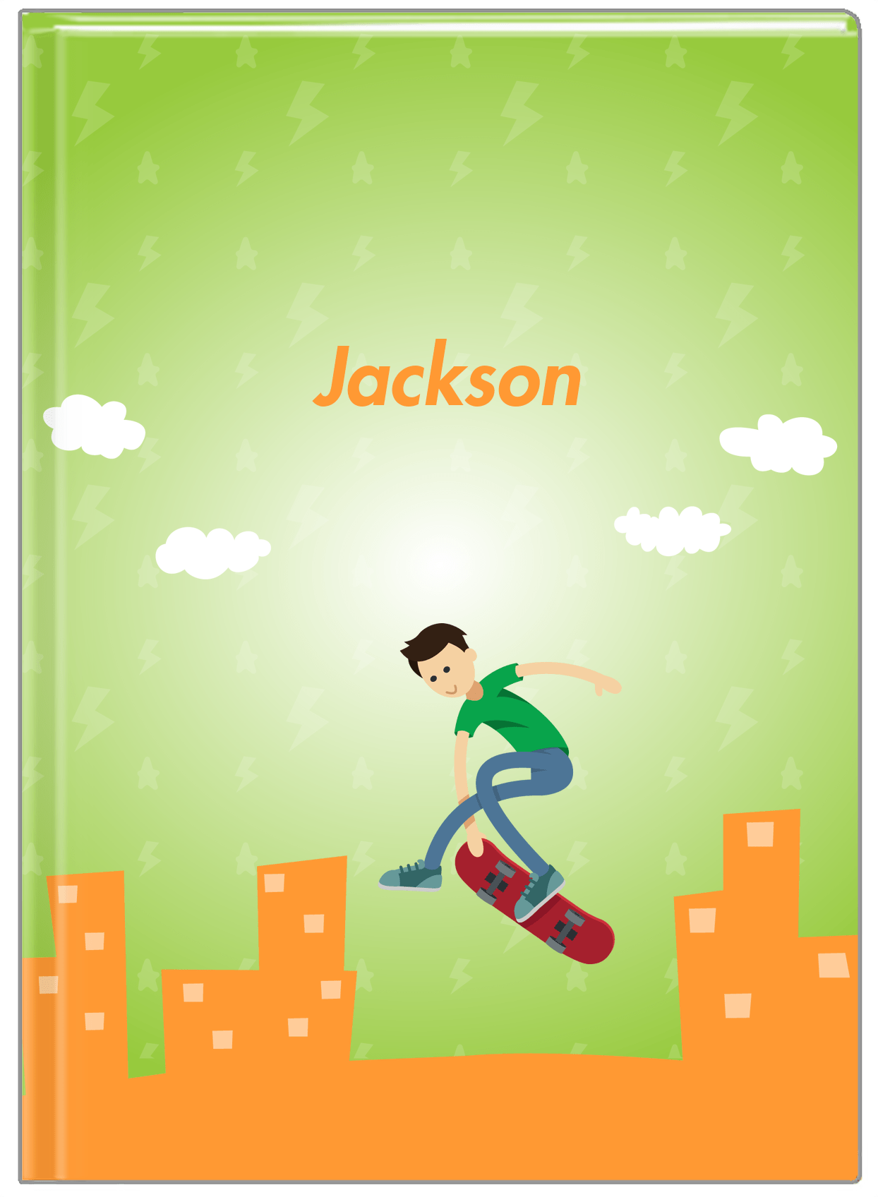 Personalized Skateboarding Journal II - Asian Boy - Front View