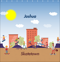 Thumbnail for Personalized Skateboarding Shower Curtain I - Blue Background - Decorate View