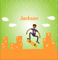Thumbnail for Personalized Skateboarding Shower Curtain II - Black Boy II - Decorate View