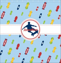 Thumbnail for Personalized Skateboarding Shower Curtain III - Skater Silhouette V - Decorate View
