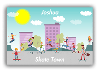 Thumbnail for Personalized Skateboarding Canvas Wrap & Photo Print I - Skate Town - Teal Background - Front View