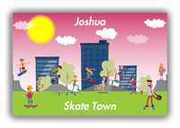 Thumbnail for Personalized Skateboarding Canvas Wrap & Photo Print I - Skate Town - Red Background - Front View