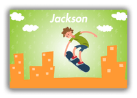 Thumbnail for Personalized Skateboarding Canvas Wrap & Photo Print II - Brown Hair Boy - Front View