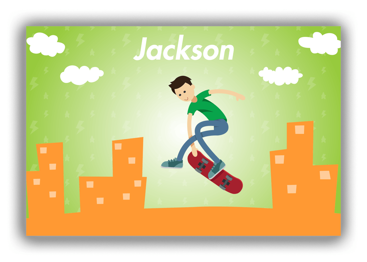 Personalized Skateboarding Canvas Wrap & Photo Print II - Asian Boy - Front View