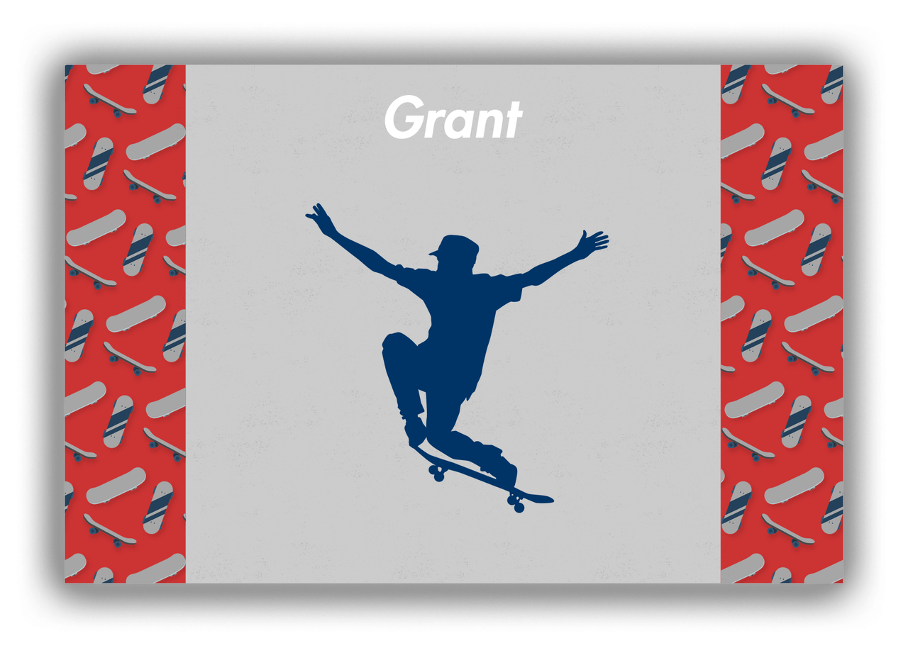 Personalized Skateboarding Canvas Wrap & Photo Print III - Skater Silhouette I - Front View