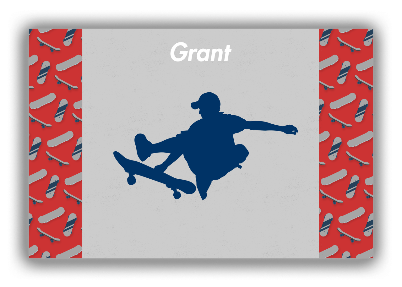 Personalized Skateboarding Canvas Wrap & Photo Print III - Skater Silhouette VI - Front View
