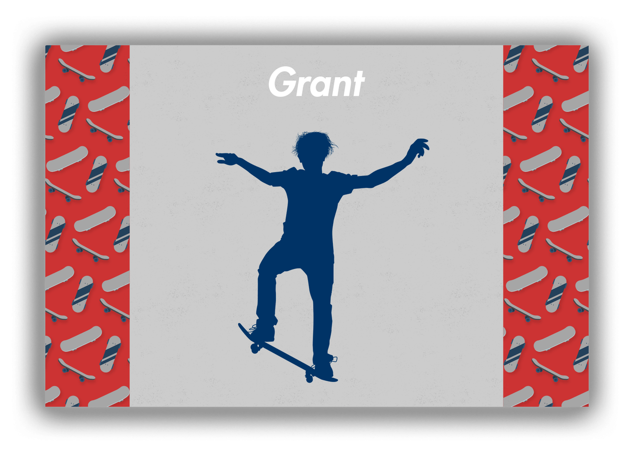 Personalized Skateboarding Canvas Wrap & Photo Print III - Skater Silhouette VIII - Front View