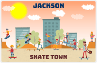 Thumbnail for Personalized Skateboarding Placemat I - Skate Town - Orange Background -  View