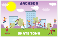Thumbnail for Personalized Skateboarding Placemat I - Skate Town - Purple Background -  View