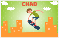 Thumbnail for Personalized Skateboarding Placemat II - Brown Hair Boy -  View