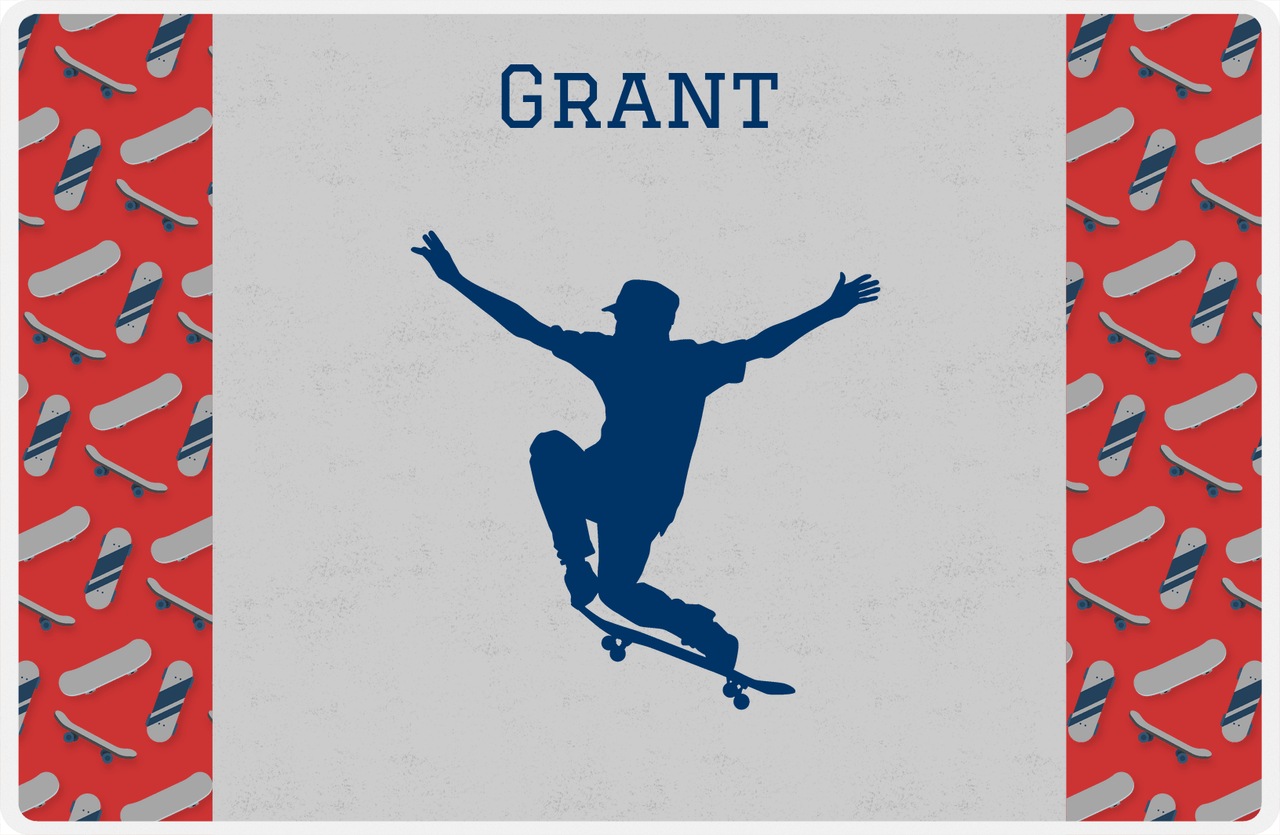 Personalized Skateboarding Placemat III - Skater Silhouette I -  View