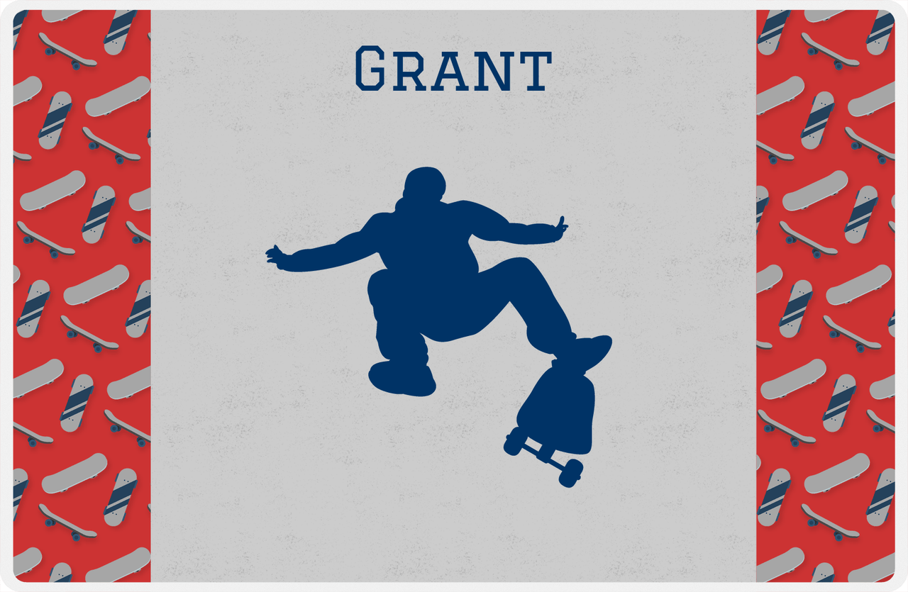 Personalized Skateboarding Placemat III - Skater Silhouette II -  View