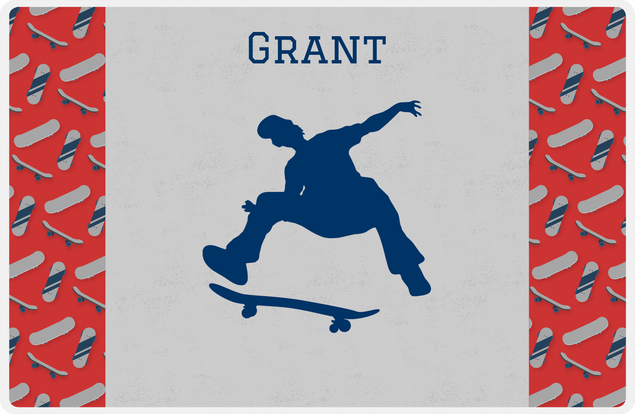 Personalized Skateboarding Placemat III - Skater Silhouette III -  View