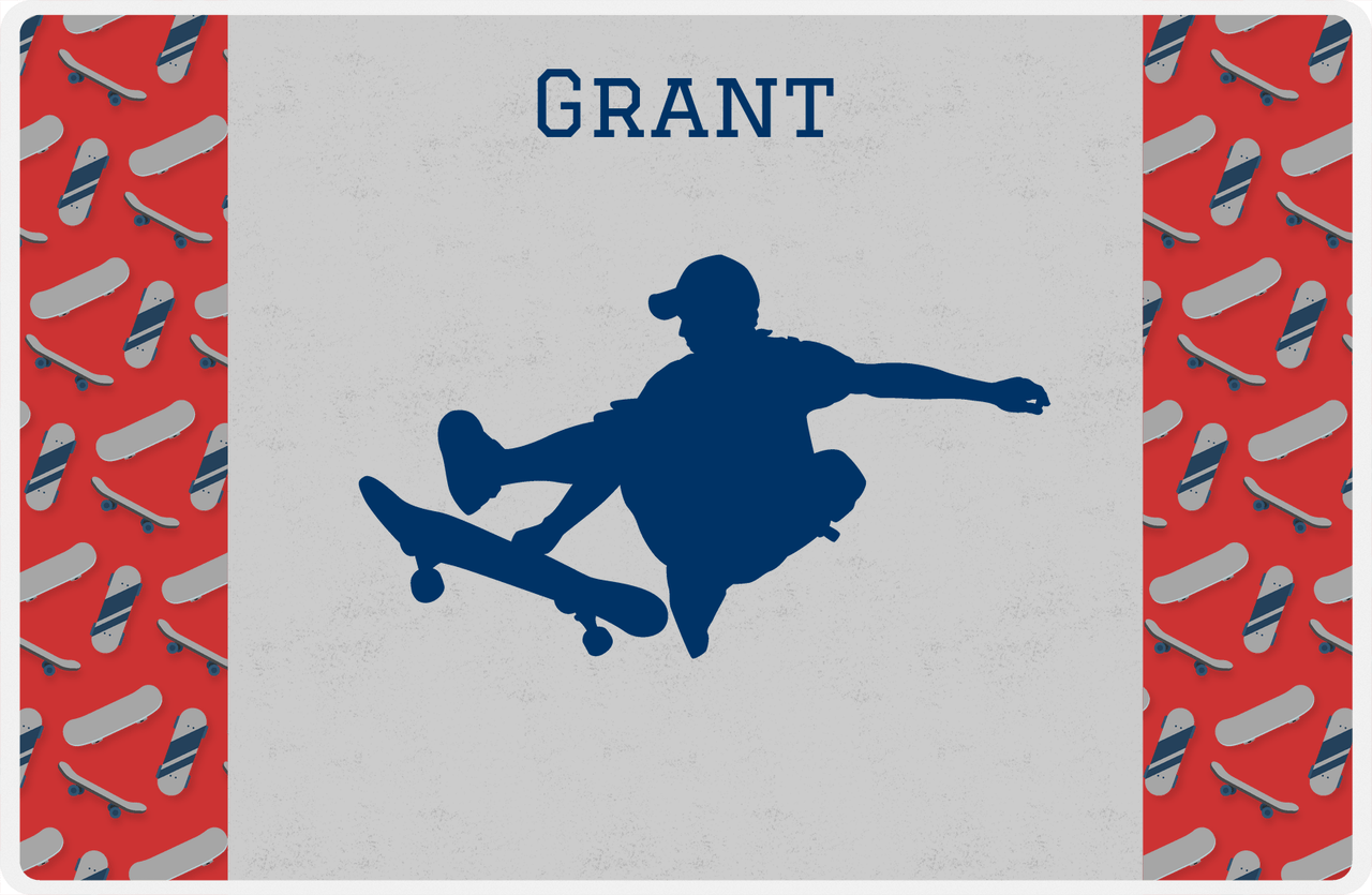 Personalized Skateboarding Placemat III - Skater Silhouette VI -  View