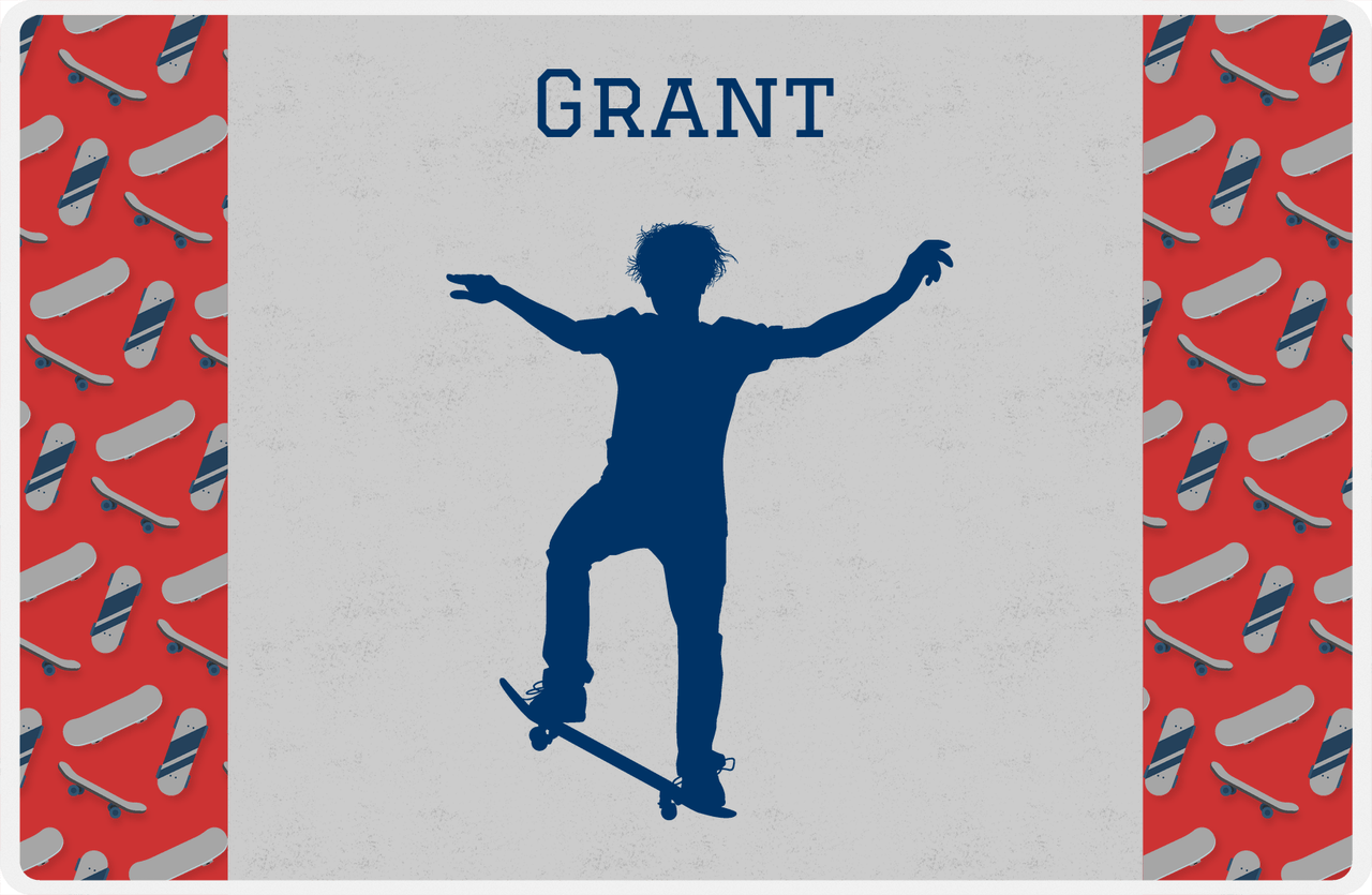 Personalized Skateboarding Placemat III - Skater Silhouette VIII -  View