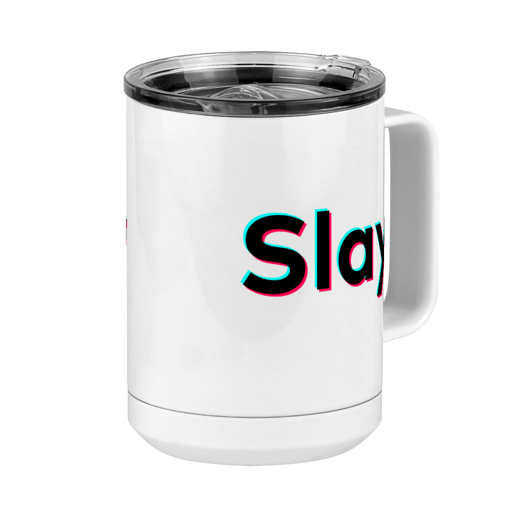 Slay Coffee Mug Tumbler with Handle (15 oz) - TikTok Trends - Front Right View