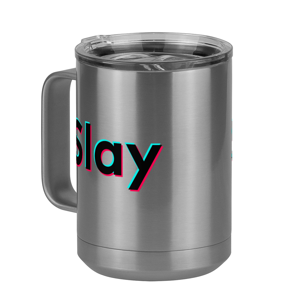 Slay Coffee Mug Tumbler with Handle (15 oz) - TikTok Trends - Front Left View
