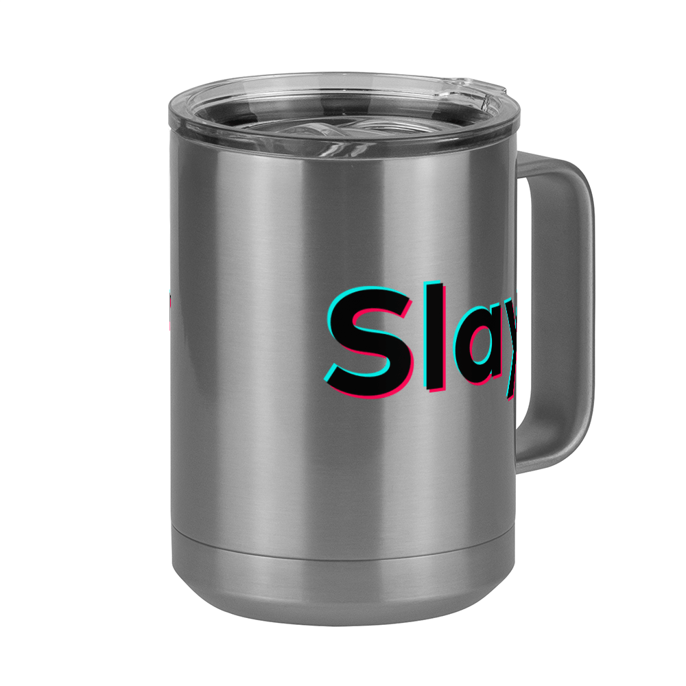 Slay Coffee Mug Tumbler with Handle (15 oz) - TikTok Trends - Front Right View