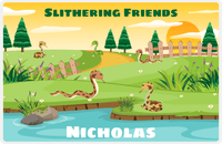Thumbnail for Personalized Snakes Placemat I - Slithering Friends - Yellow Background -  View