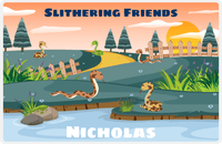 Thumbnail for Personalized Snakes Placemat I - Slithering Friends - Orange Background -  View