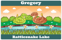 Thumbnail for Personalized Snakes Placemat II - Rattlesnake Lake - Orange Background -  View