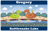 Thumbnail for Personalized Snakes Placemat II - Rattlesnake Lake - Blue Background -  View