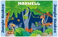 Thumbnail for Personalized Snakes Placemat III - Jungle Snakes - Blue Background -  View