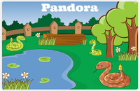 Thumbnail for Personalized Snakes Placemat IV - Snakes Pond - Blue Background -  View