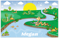 Thumbnail for Personalized Snakes Placemat VI - Snake River - Blue Background -  View