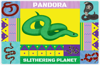 Thumbnail for Personalized Snakes Placemat IX - Slithering Planet - Yellow Background -  View