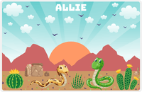 Thumbnail for Personalized Snakes Placemat X - Desert Friends - Teal Background -  View