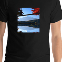 Thumbnail for Snowy Mountain T-Shirt - Black - Shirt Close-Up View