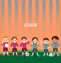 Thumbnail for Personalized Soccer Shower Curtain I - Orange Background - Decorate View
