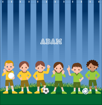 Thumbnail for Personalized Soccer Shower Curtain I - Blue Background - Decorate View