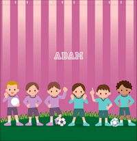 Thumbnail for Personalized Soccer Shower Curtain I - Pink Background - Decorate View