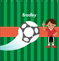 Thumbnail for Personalized Soccer Shower Curtain V - Green Background - Black Boy - Decorate View