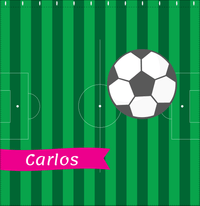 Thumbnail for Personalized Soccer Shower Curtain VI - Green Background - Soccer Ball I - Decorate View