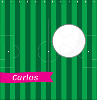 Thumbnail for Personalized Soccer Shower Curtain VI - Green Background - Soccer Ball II - Decorate View