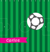 Thumbnail for Personalized Soccer Shower Curtain VI - Green Background - Soccer Ball III - Decorate View