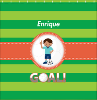 Thumbnail for Personalized Soccer Shower Curtain X - Green Background - Black Boy - Decorate View