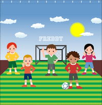 Thumbnail for Personalized Soccer Shower Curtain XI - Blue Sky - Team I - Decorate View