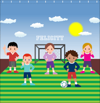 Thumbnail for Personalized Soccer Shower Curtain XI - Blue Sky - Team II - Decorate View