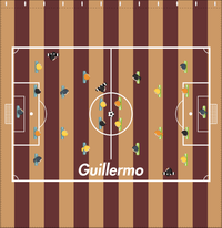 Thumbnail for Personalized Soccer Shower Curtain XII - Brown Stripes - Decorate View